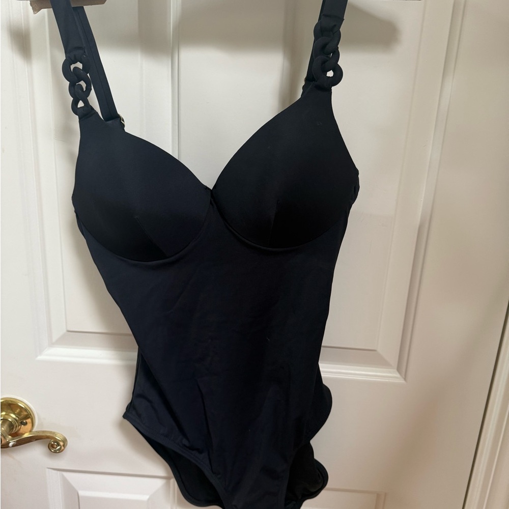 SPANX Black One Piece Swimsuit with Adjustable Straps
